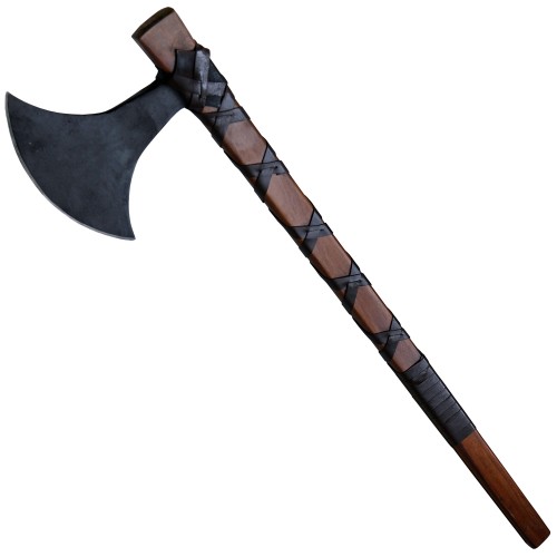 Preview: Haller, große Dänenaxt, langer Holzstiel, mit Lederwicklung